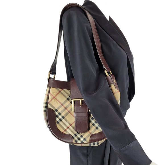 Burberry Bags Burberry Classic Canvas Leather Hobo Shoulder Bag